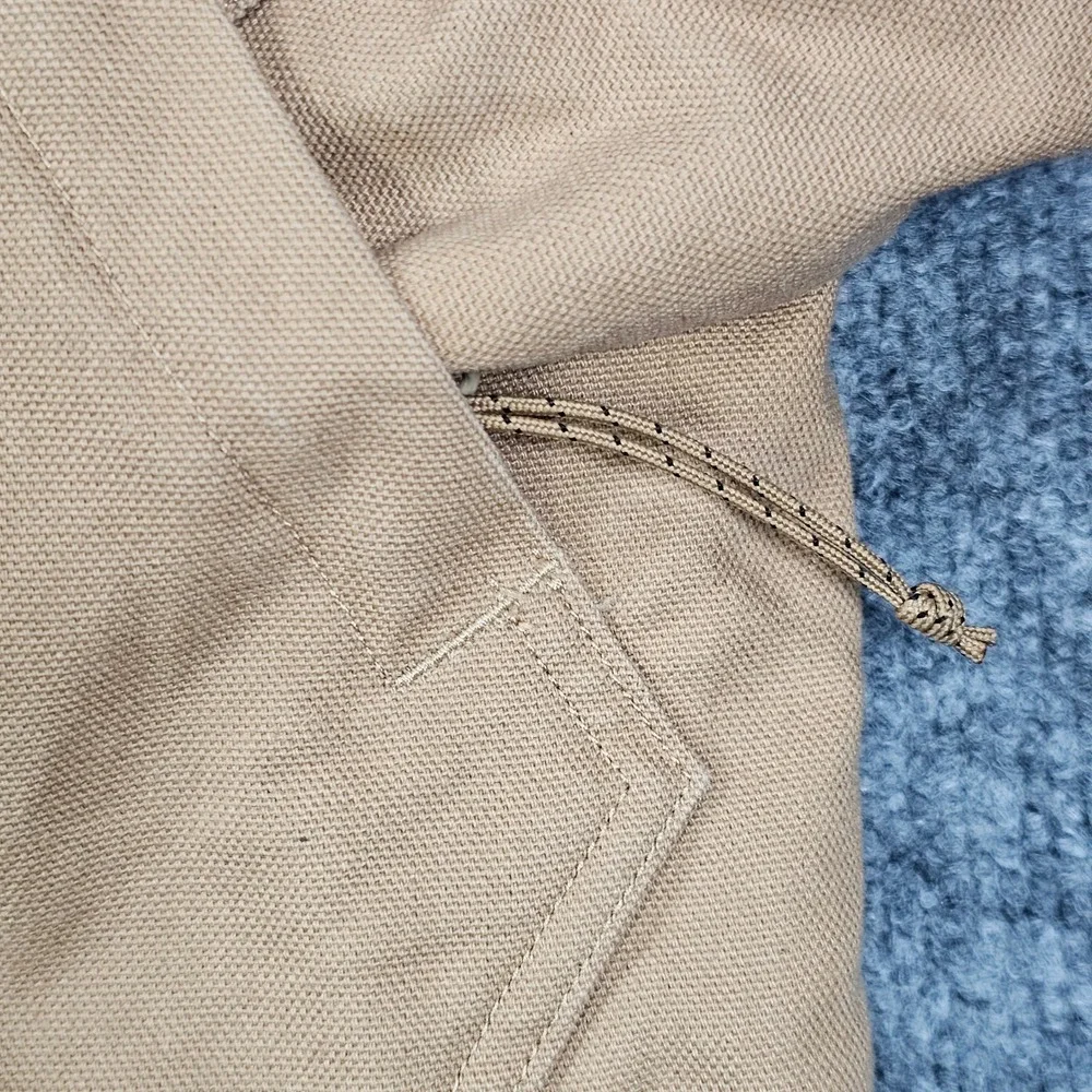 Mountain Hardwear Hooded Jacket Mens Medium Tan Canvas Sherpa Quilted Lined Gorp